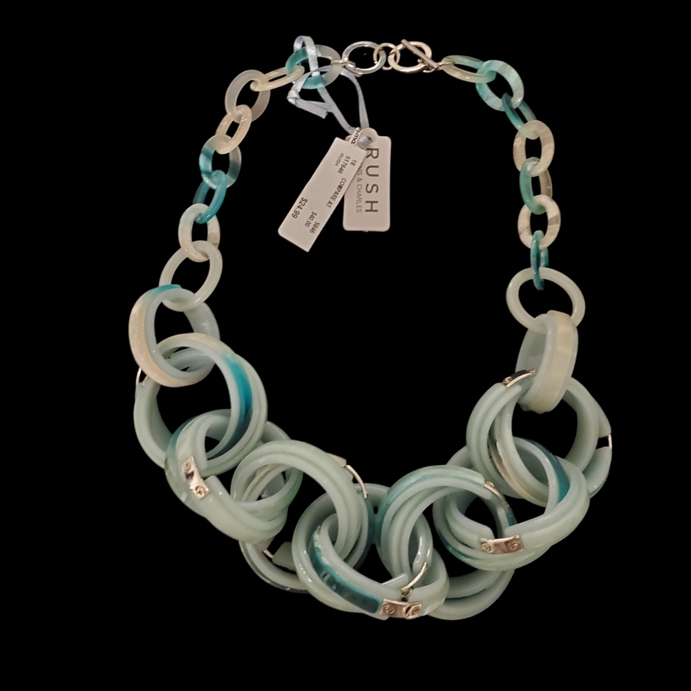 Rush blue chunky necklace.  Fun statement piece.